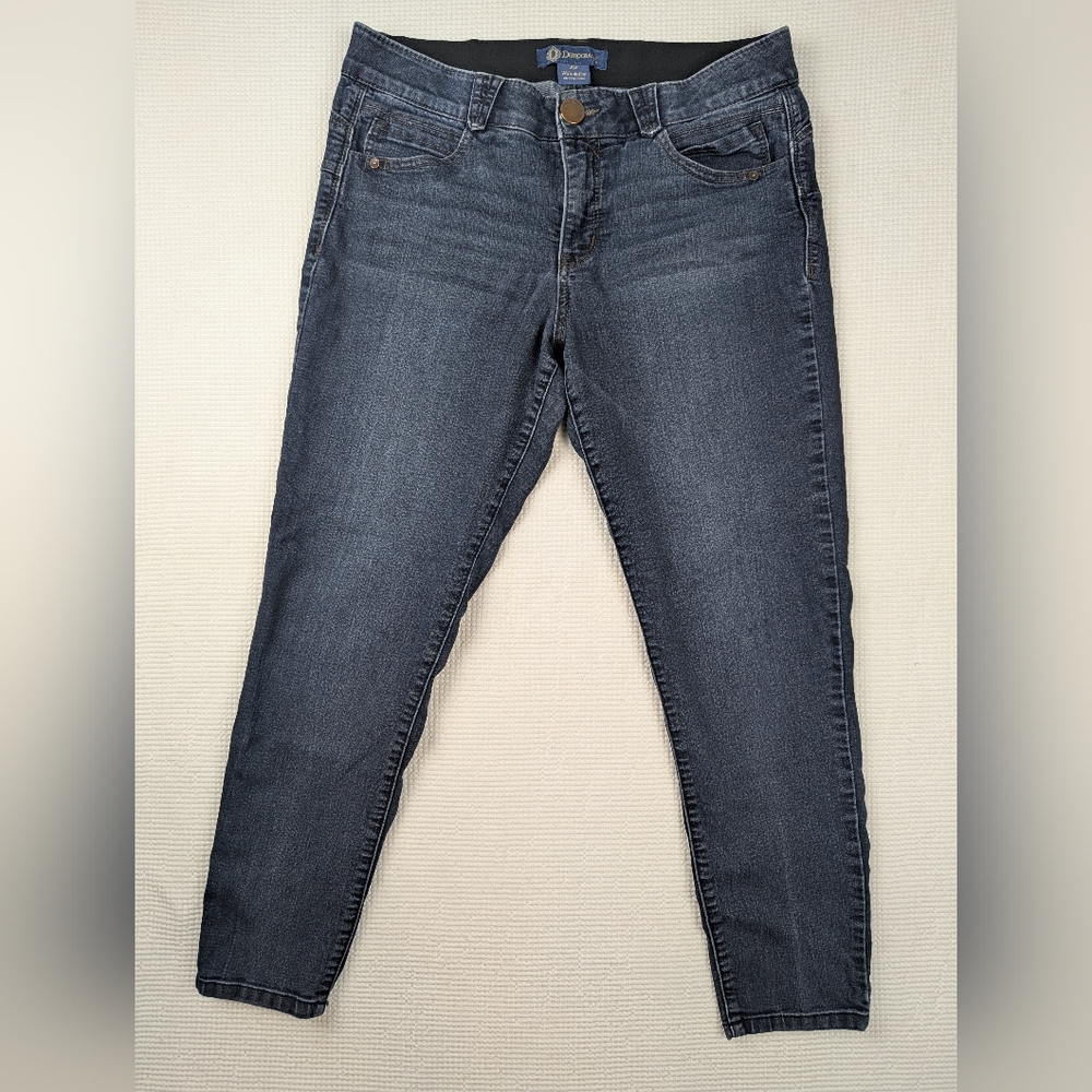 Democracy "Ab" Solution Mid-rise Medium Wash Skinny Ankle Jeans Sz 12